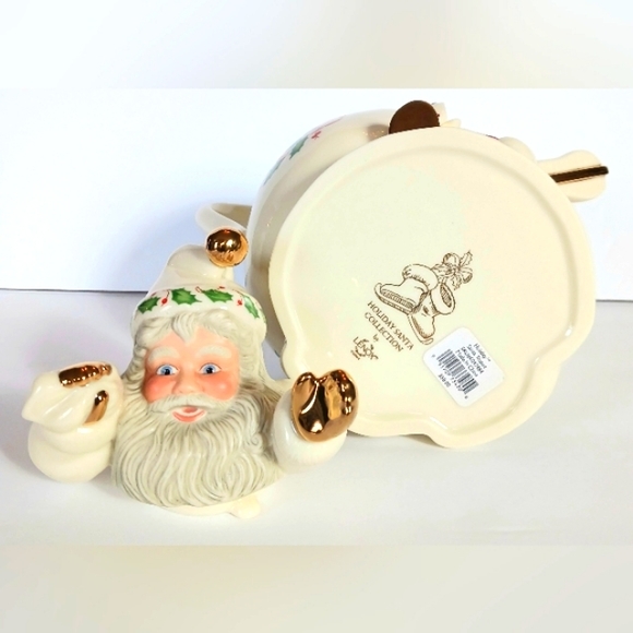 Holiday Santa with Toys Teapot - Accented with 24K Gold - Picture 8 of 9